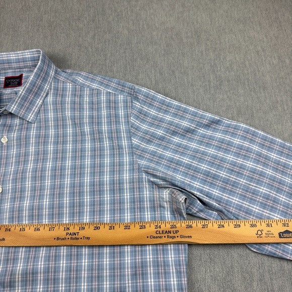 Untuckit Shirt Men 2XL XXL Blue Plaid Wrinkle Free Button Up Relaxed‎ Work - Picture 4 of 9